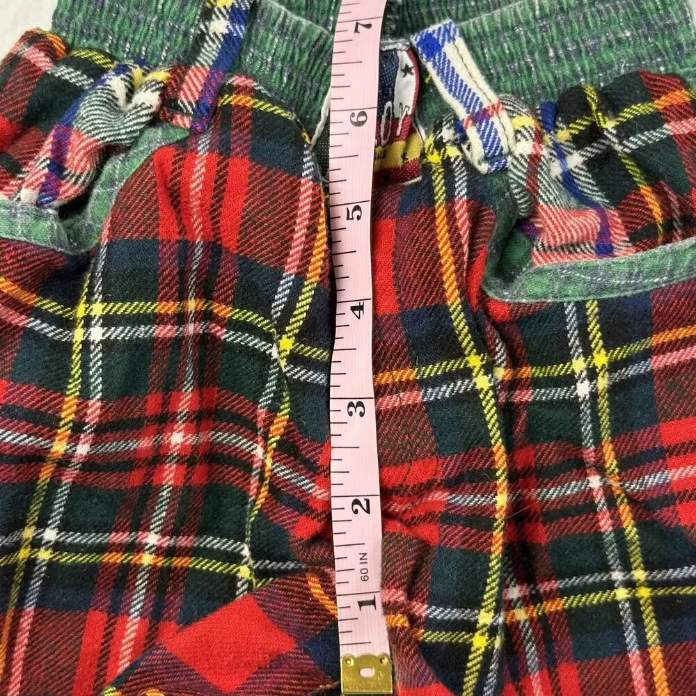 Petit Boy Plaid Flannel Retro Pants 12 Months Made in France PBOY Lined Baby Red